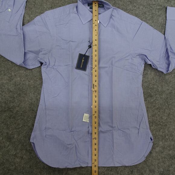 Polo‎ Ralph Lauren Button Up Shirt Mens 16 40 41 Blue White Regent Fit Dress D - Picture 3 of 13